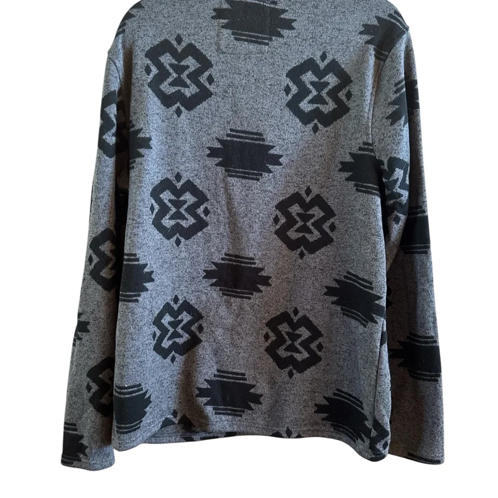 Urban Pipeline New Men’s Sz XL 2/4 Zip‎ Gray Black Aztec Design Pullover Sweater